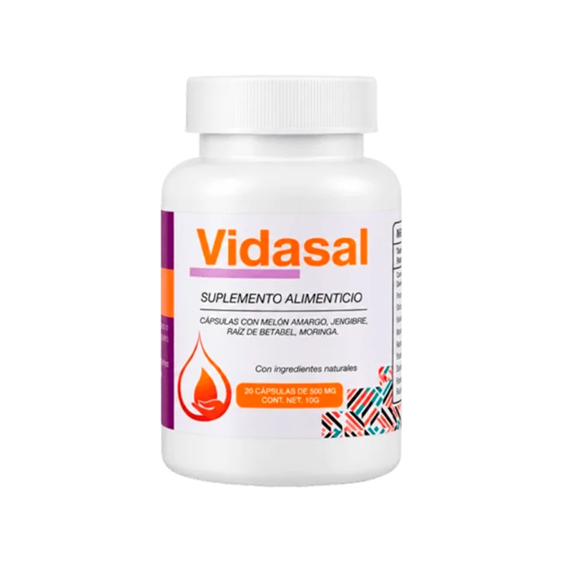 Vidasal — frasco de 20 cápsulas de 500 mg